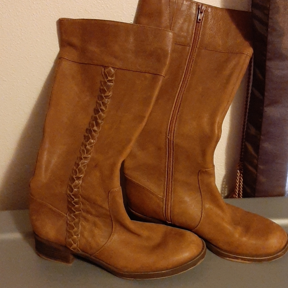 Lovingly worn Lucky Brand knee high leather boots